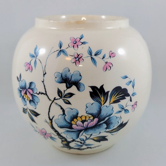 Oriental Style Ginger Jar Sadler England Ironstone Blue Pink Yellow Flowers - Picture 1 of 11